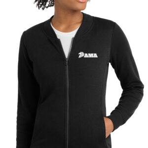 Sport-Tek LST274 Black - Ladies Lightweight French Terry Bomber